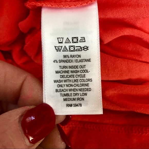 Tangerine, racerback long dress. The top is lined but not padded.  Size 8. - Picture 11 of 12